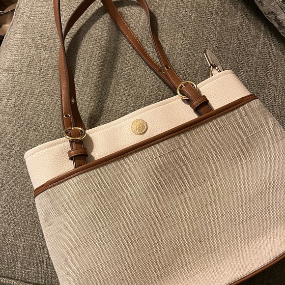 Anne Klein Metallic Canvas Purse - Picture 1 of 7